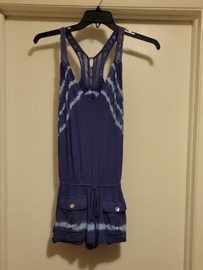 Rampage Tie Dye Romper With Pockets